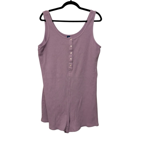 Old Navy Waffle Knit Henley Romper – Size XL - Picture 1 of 4